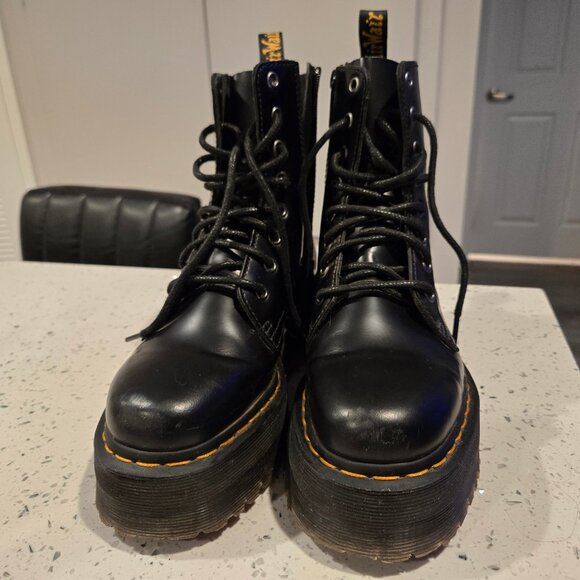 Jadon Boot Smooth Leather Platforms BLACK SIZE 7 WOMENS - Picture 6 of 14